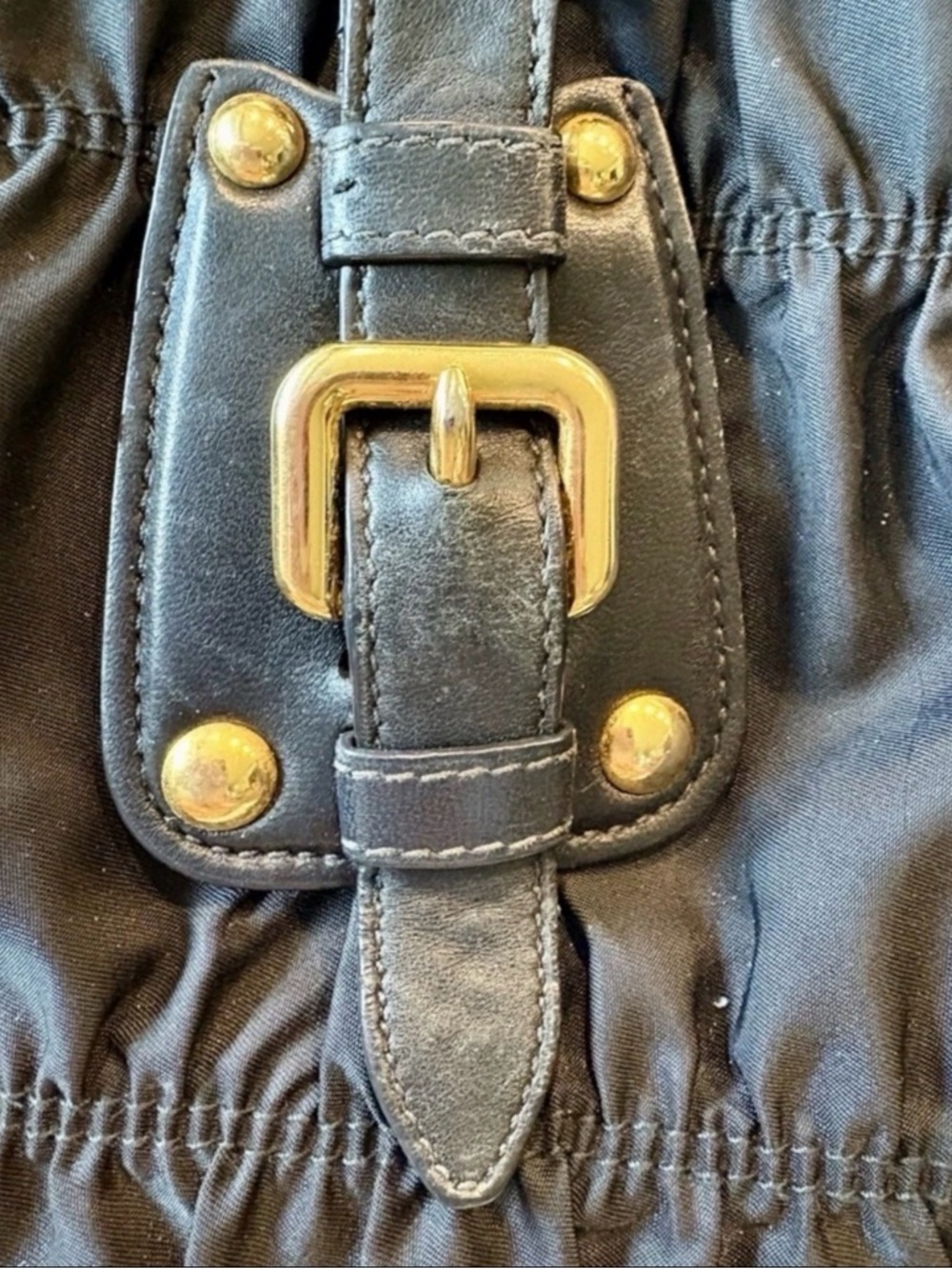Prada BN1788 Tessuto Gaufre
Nero Black Ruched Satchel +Strap + Authenticity Card - Picture 14 of 15